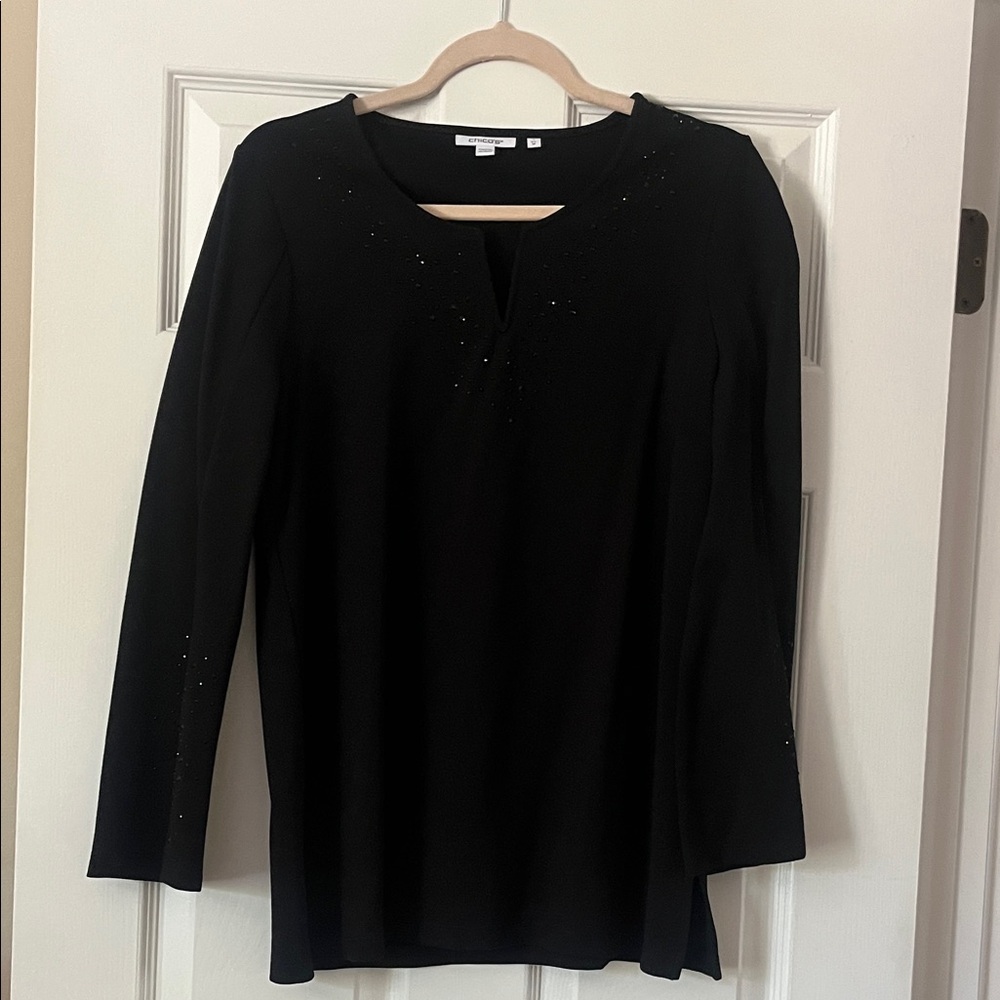 Chico's Black Long Sleeve Blouse